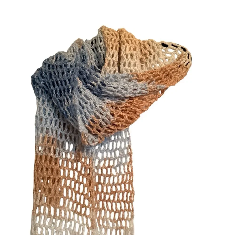 Handmade Crochet Scarf 24x72‎ Cozy Beachy Cruise Boho